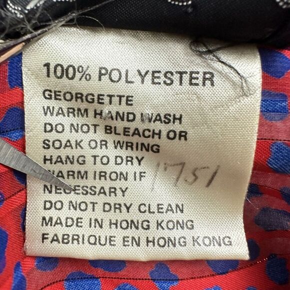 Vintage Diane Freis Dress Womens Medium Blue Red Floral Georgette Flare Boho 80s - Picture 3 of 16